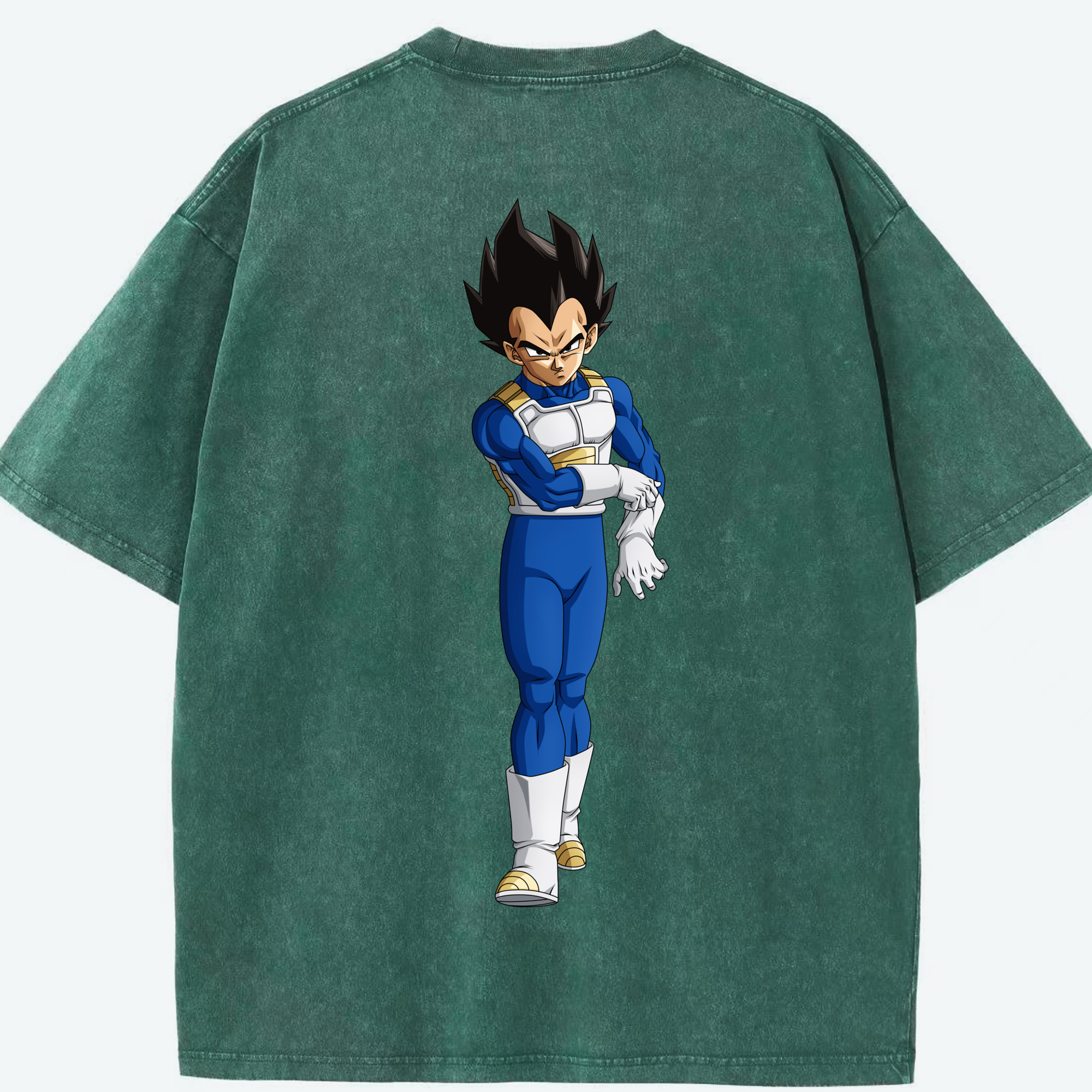 （画像用） ドラゴンボール ベジータ四世（Bejīta Yonsei）DRAGON BALL Vegeta IV 綿100% ヴィンテージ風 半袖Tシャツ（背面プリント）